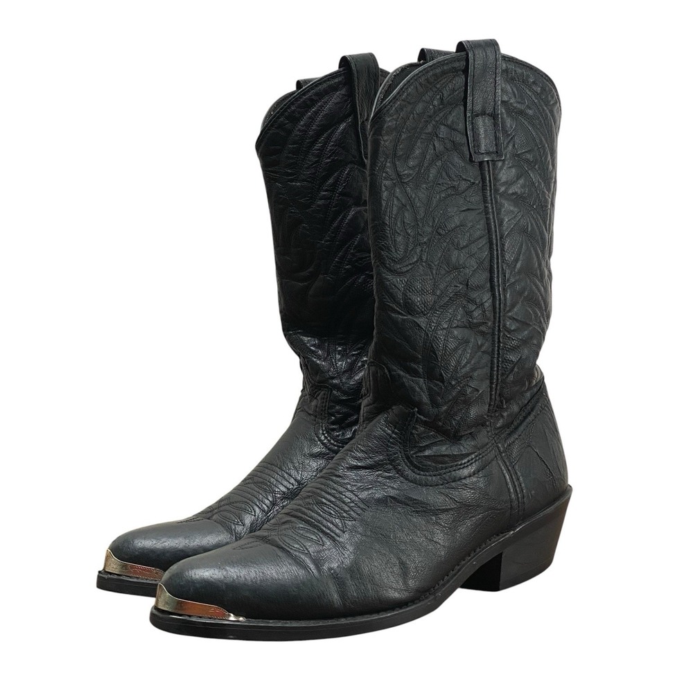 Laredo 68610 Black Leather Western Cowboy Boots Men's 9EW Wide